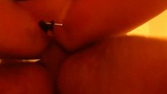 FBB Gags On Dick With A2M And Anal Cream Pie Vibrating Nipple Clamp On Clit