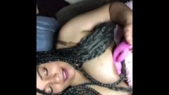 Huge Tit Nipple Play With Dildo