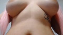 Pink Haired Goth 36gg Tit Praise, Jiggling And Nipple Play